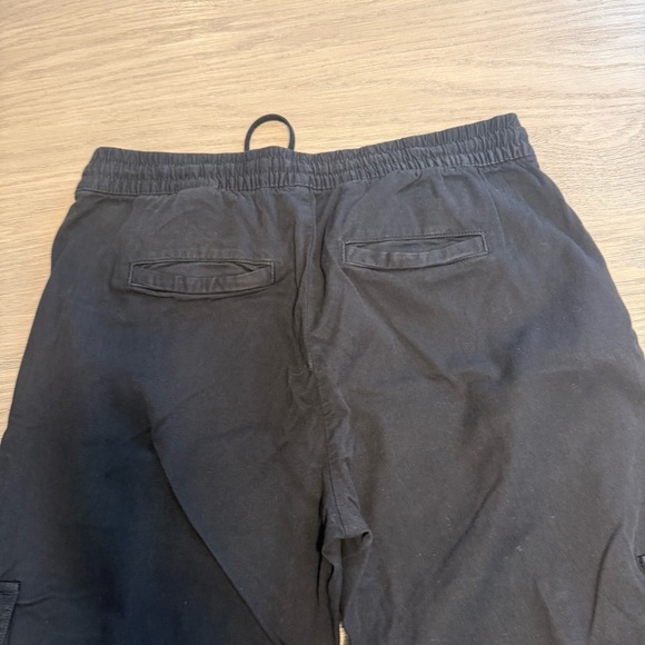 Banana Republic Black Pull On Waist Cargo Pocket Crop Joggers Sz Small Y2K Punk - Picture 7 of 11